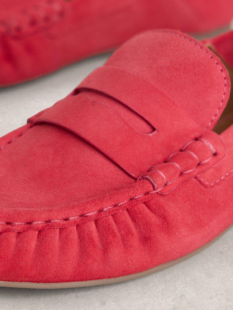 Lola Ruched Loafer in MID PINK - FLAT DETAIL