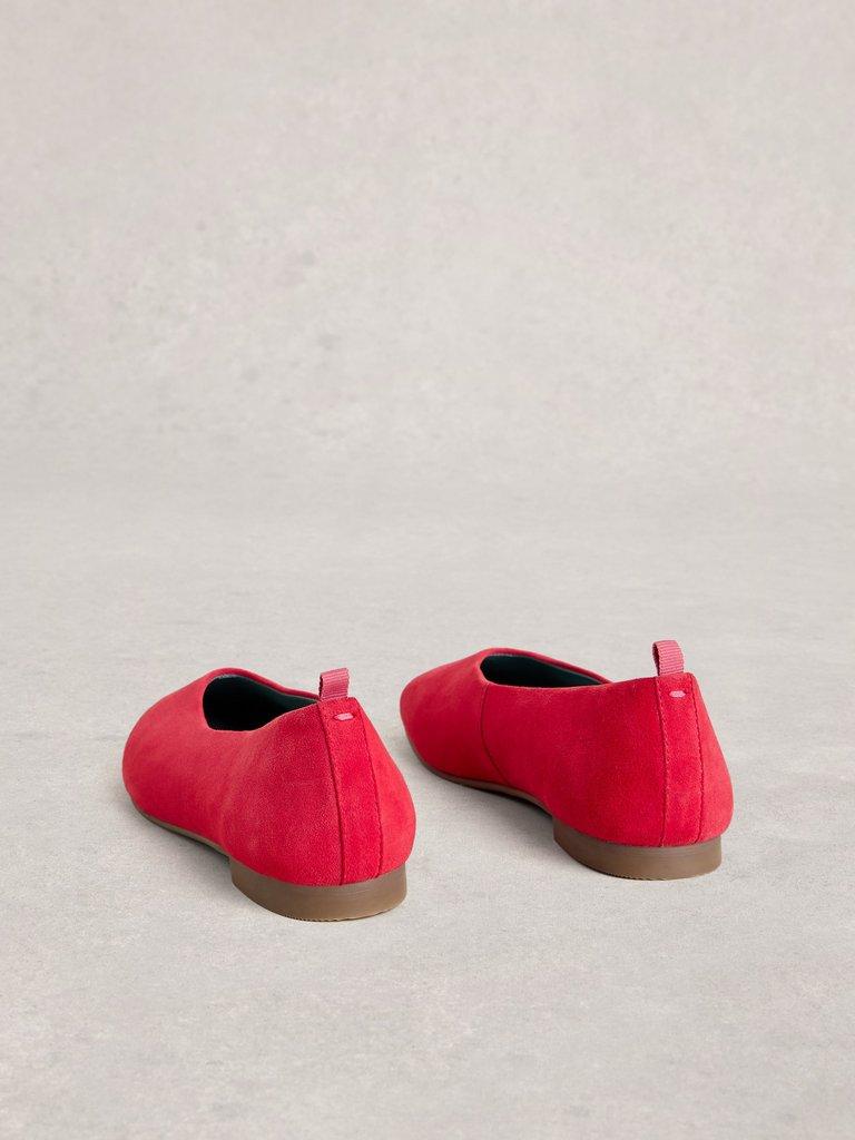 Cheri Suede Ballerina in MID PINK - FLAT BACK