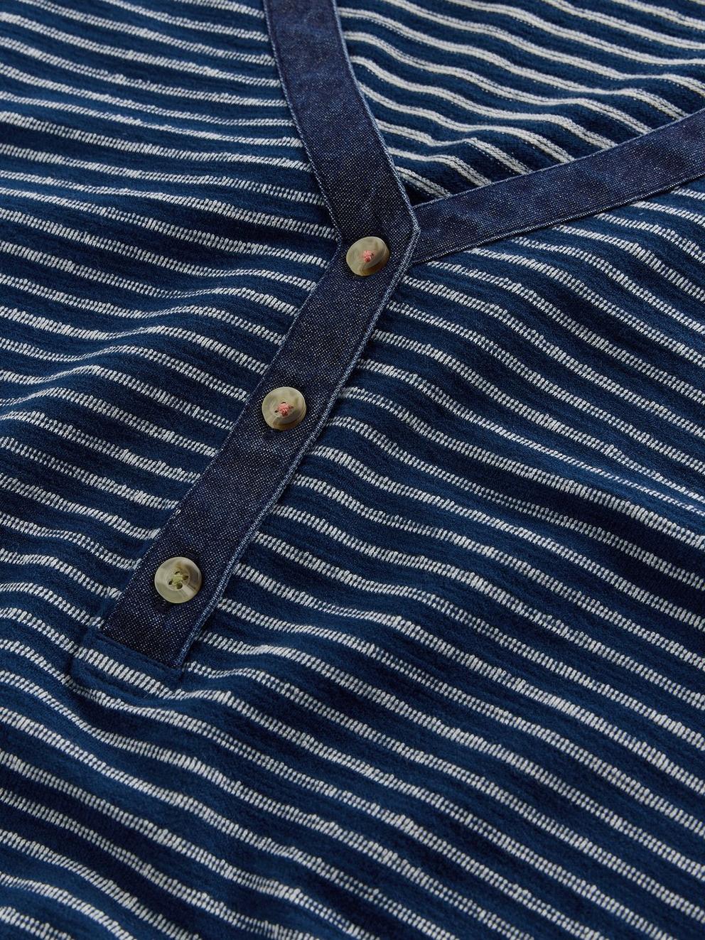 Shay Jersey Mix Midi Dress in MID DENIM - FLAT DETAIL