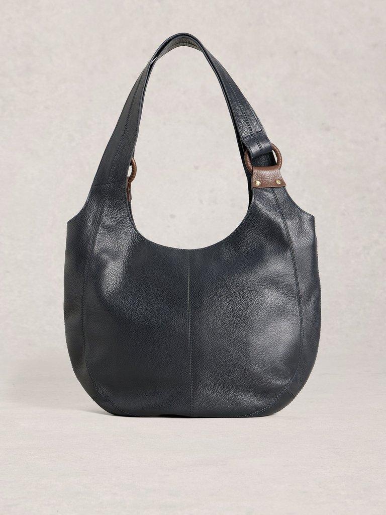 Saffy Leather Shoulder Bag in DARK NAVY - LIFESTYLE