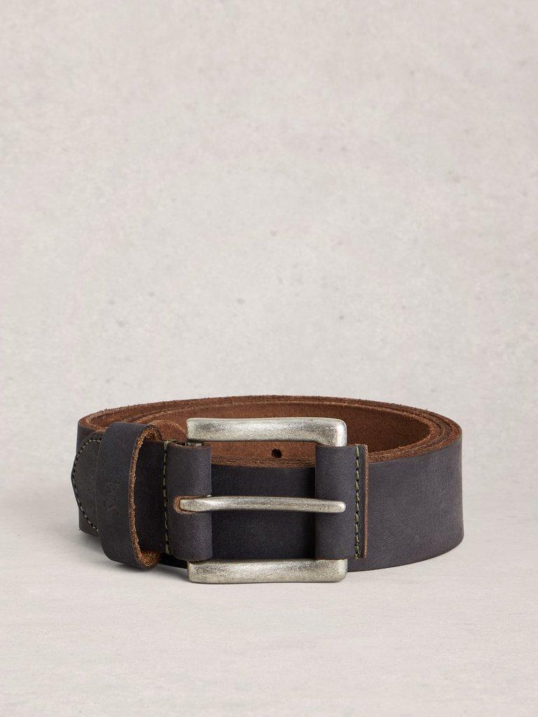 Raw Edge Belt in DARK NAVY - FLAT FRONT