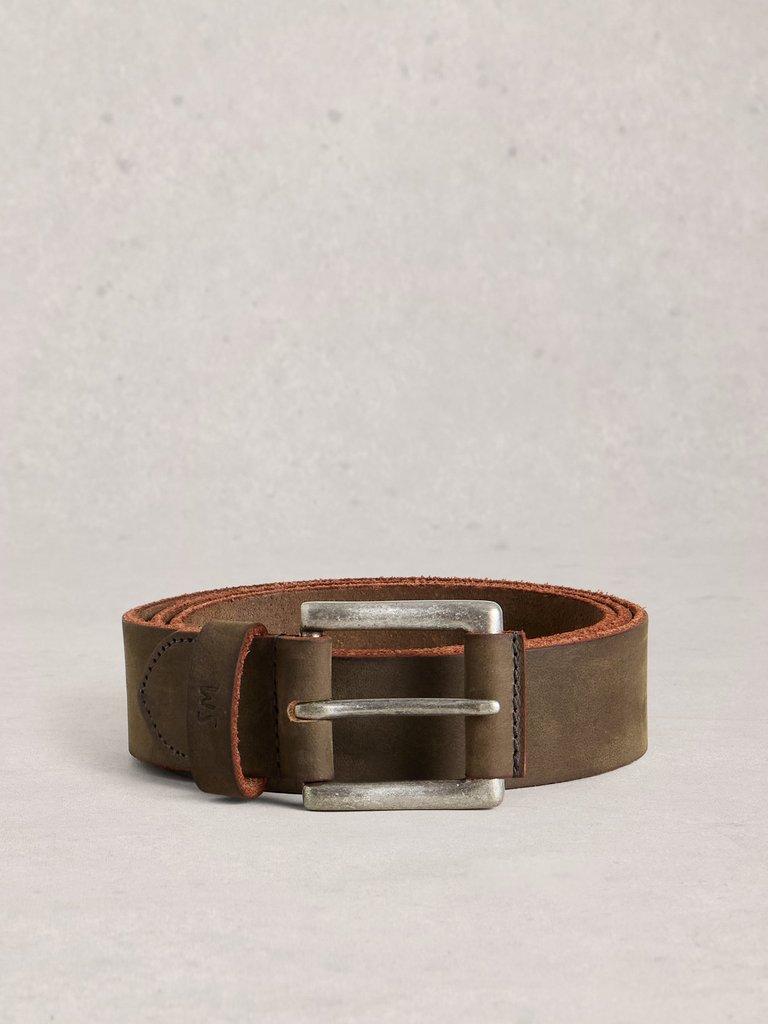 Raw Edge Belt in DK GREEN - FLAT FRONT