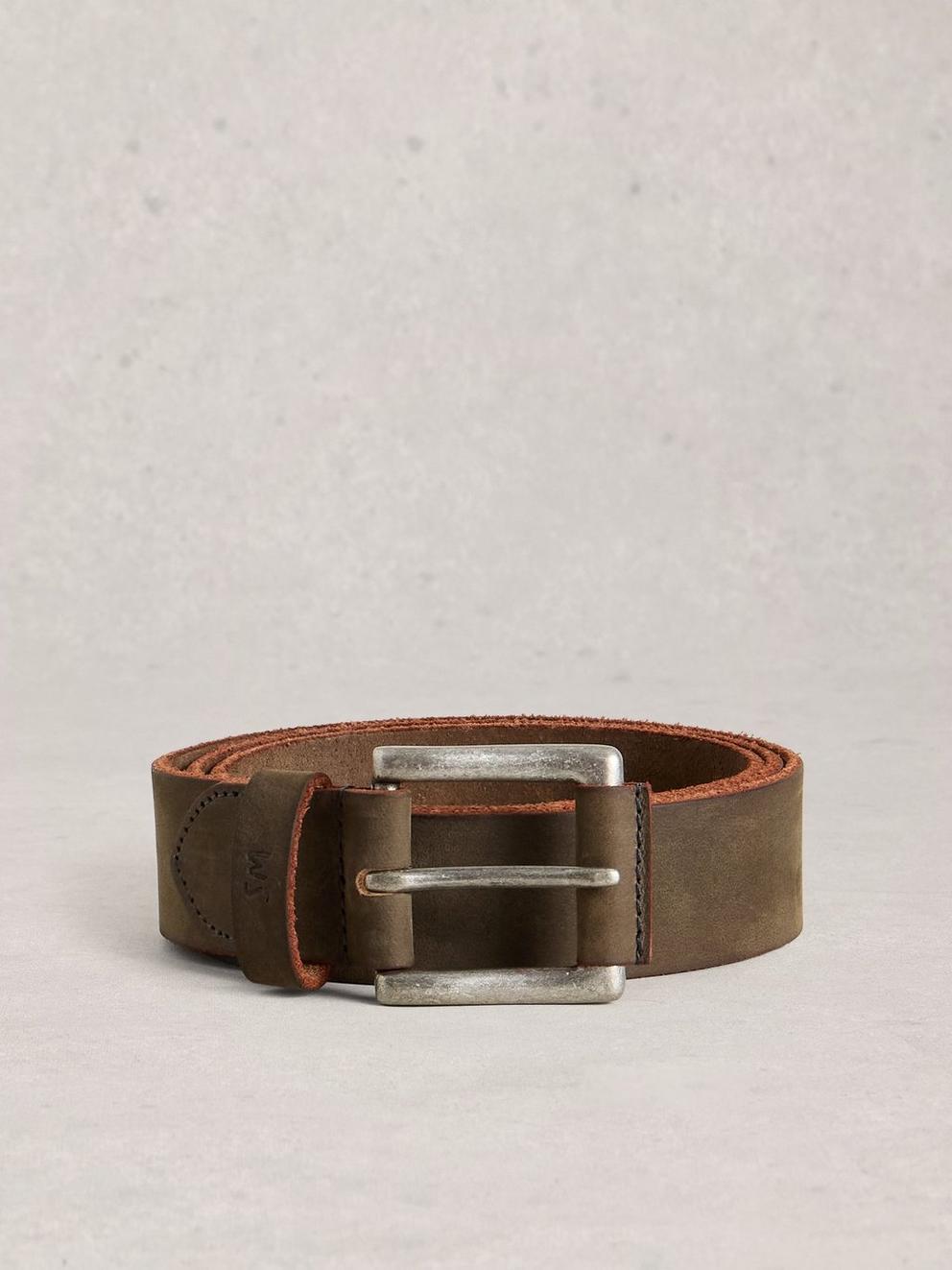 Raw Edge Belt in DK GREEN - FLAT FRONT