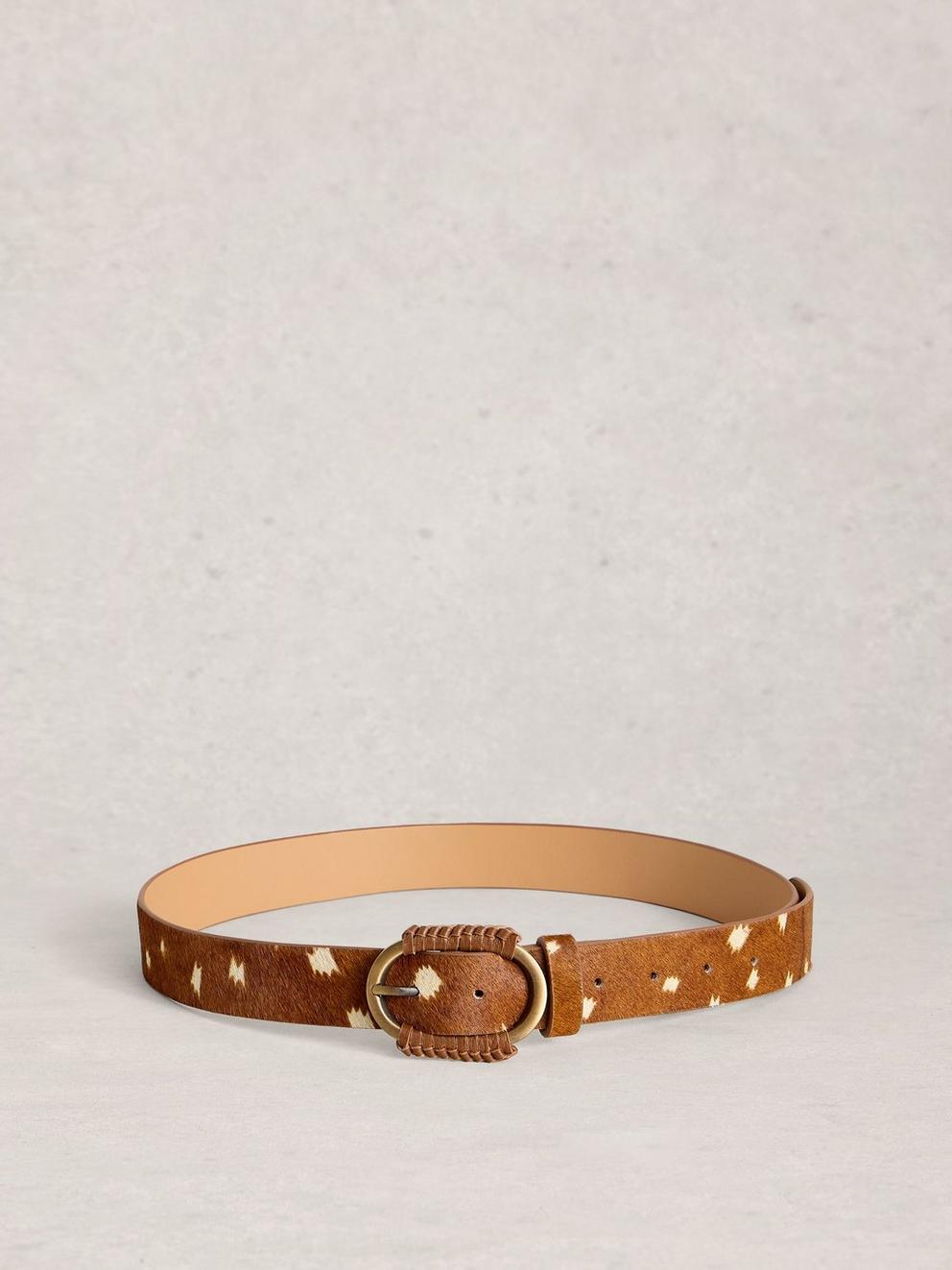 Wrapped Buckle Belt in BROWN PR - FLAT BACK