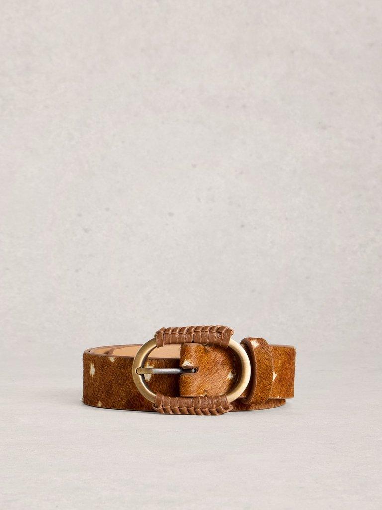 Wrapped Buckle Belt in BROWN PR - FLAT FRONT