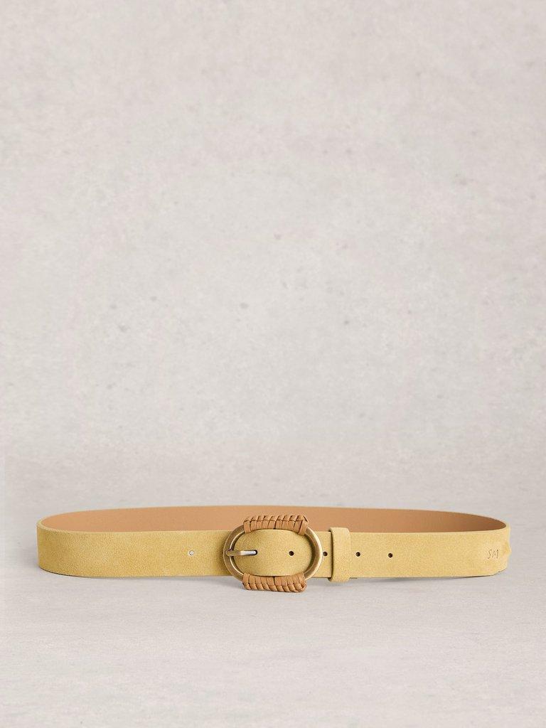 Wrapped Buckle Belt in LGT YELLOW - FLAT BACK