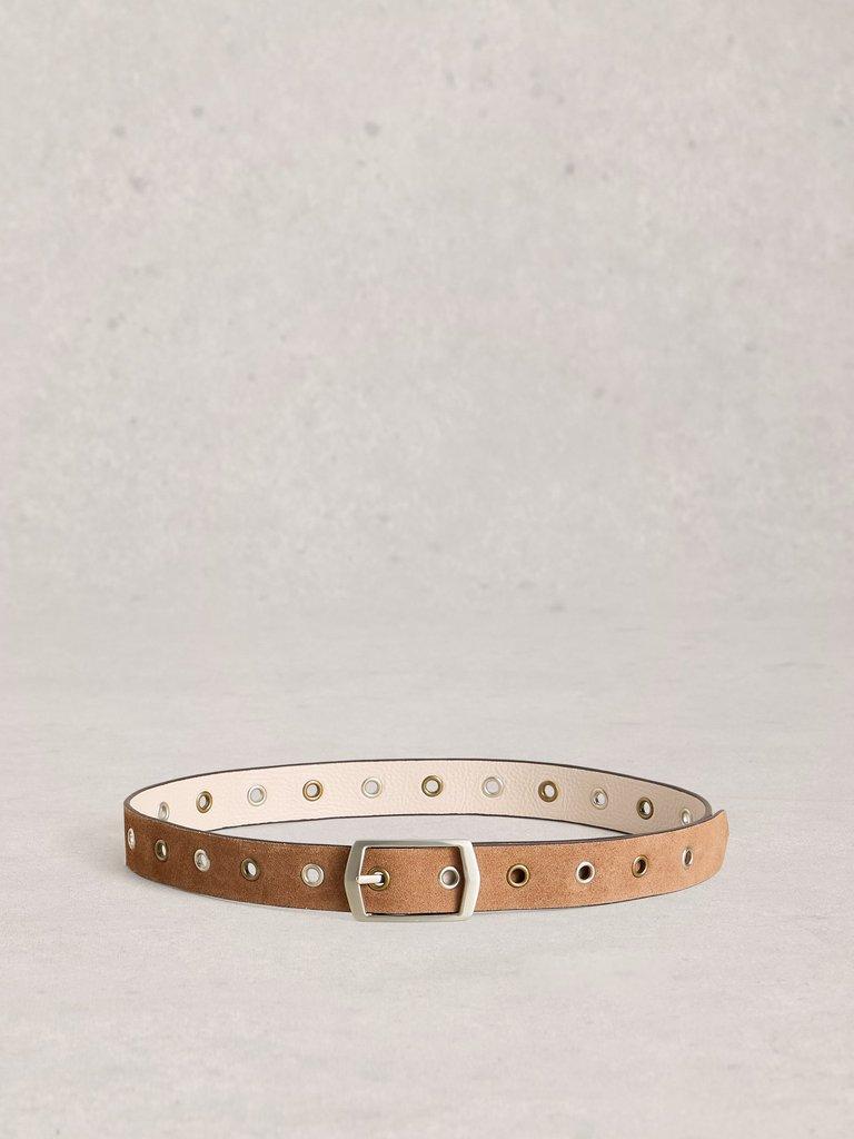 Reversible Eyelet Belt in NAT MLT - FLAT BACK