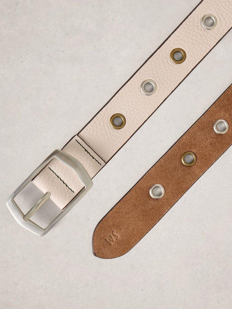 Reversible Eyelet Belt in NAT MLT - FLAT DETAIL