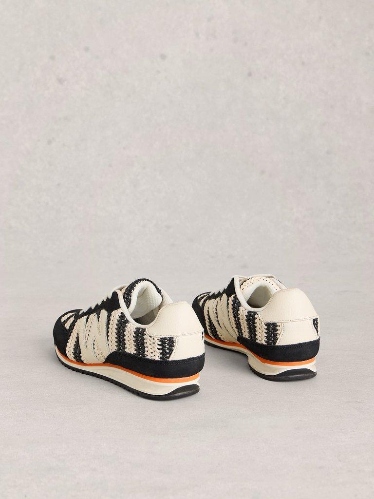 Lucy Lace Up Trainers in BLK MLT - FLAT BACK