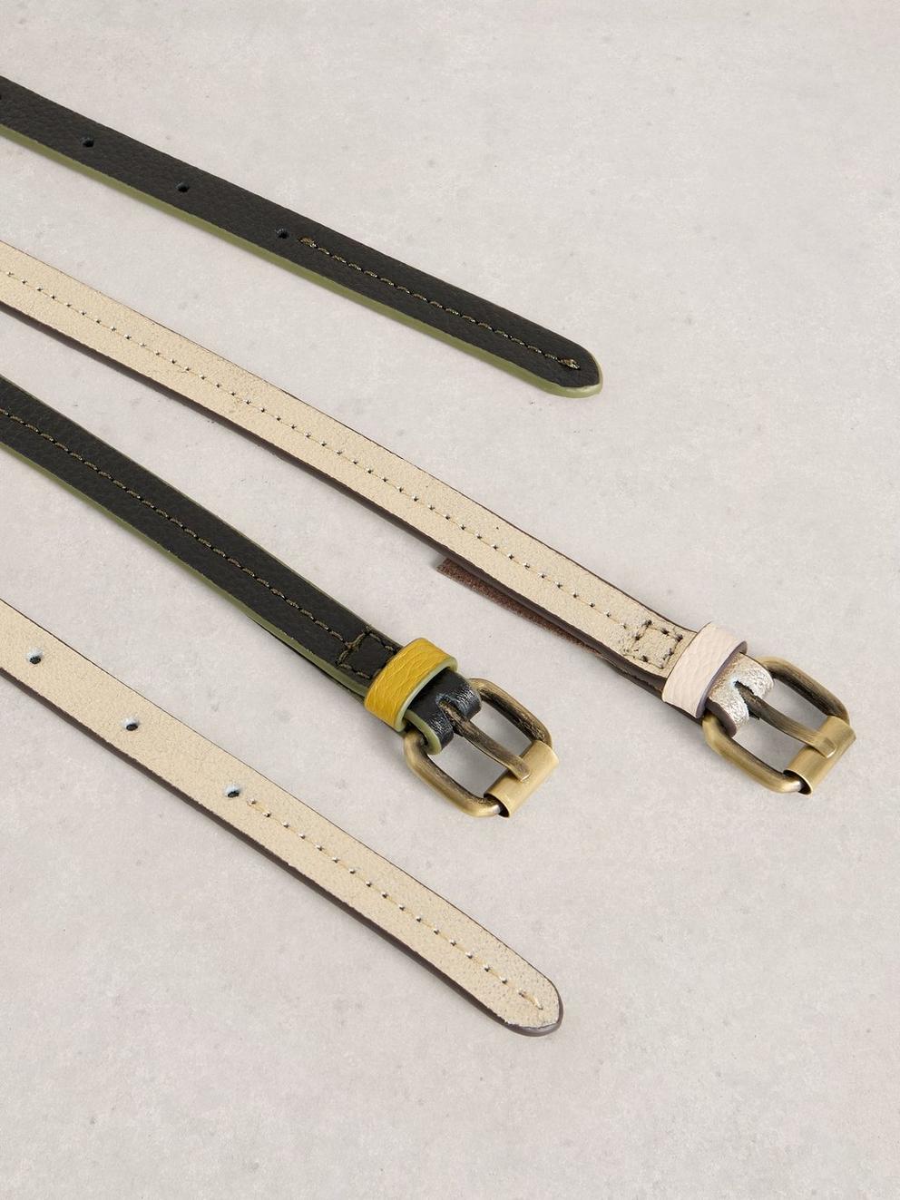 2 Pack Belts in BLK MLT - FLAT DETAIL
