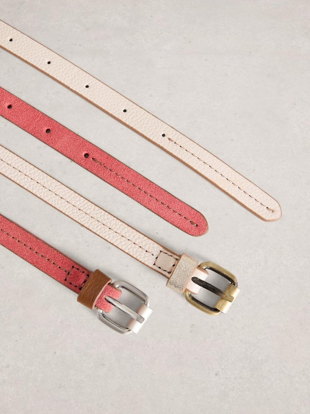 2 Pack Belts in PINK MLT - FLAT DETAIL