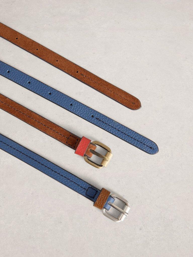 2 Pack Belts in TAN MULTI - FLAT DETAIL