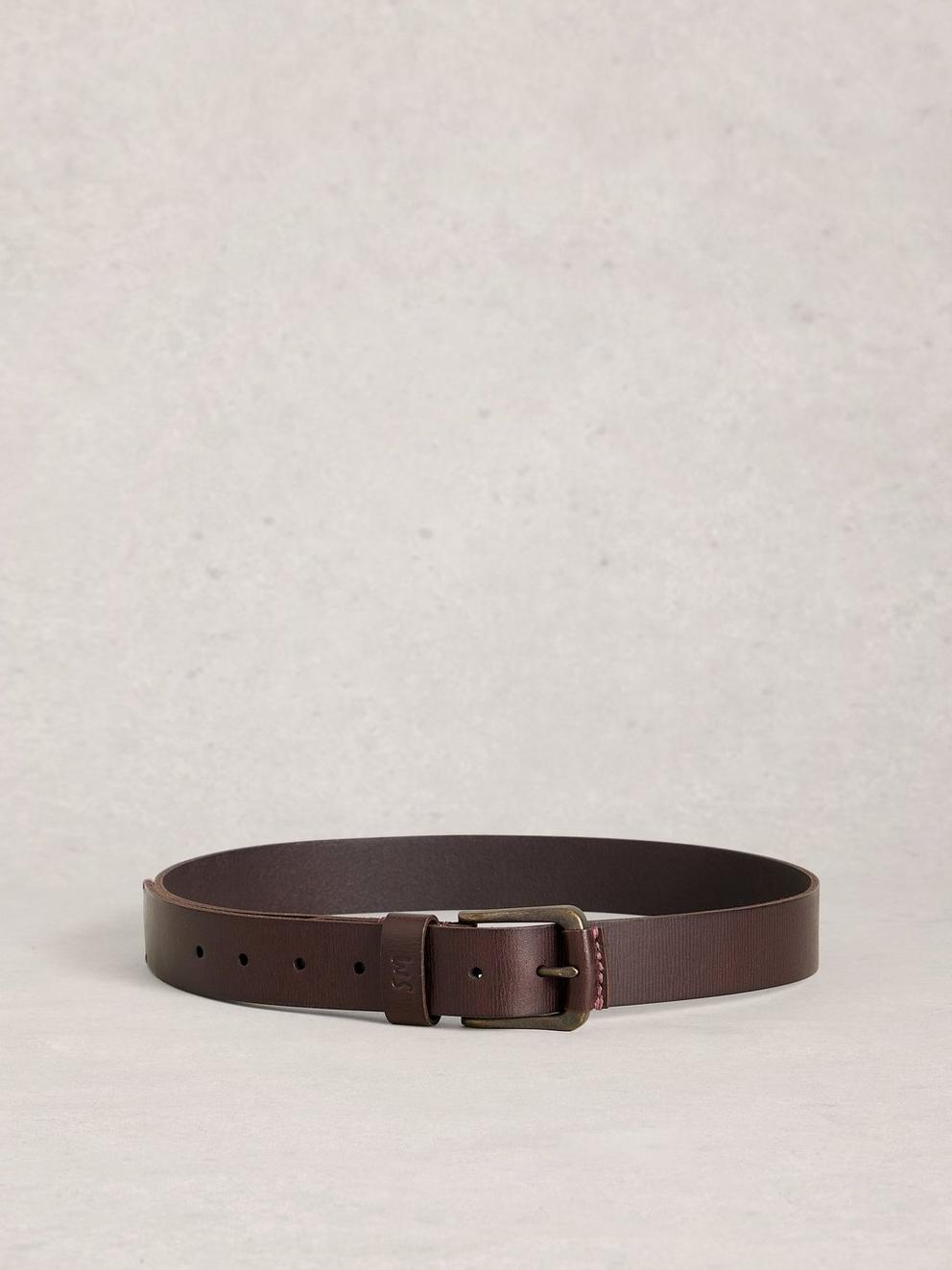 Everyday Belt in DK BROWN - FLAT BACK