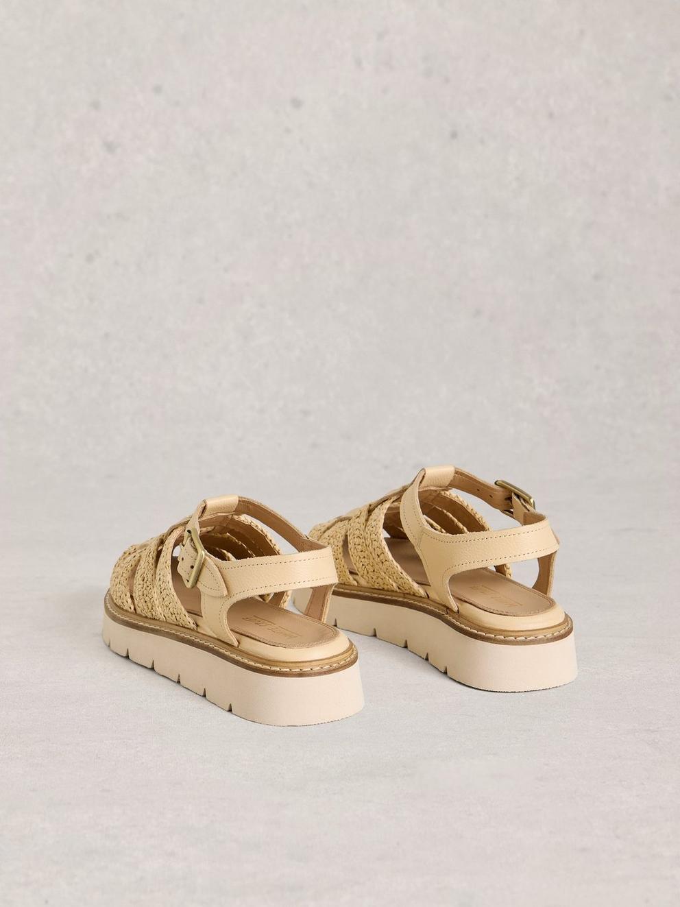 Chunky Fisherman Strappy Sandal in LGT NAT - FLAT BACK