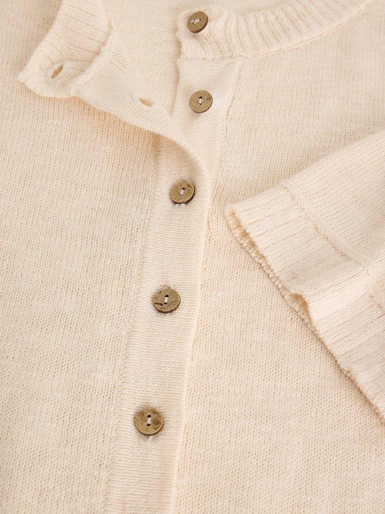 BETSY CREW NECK CARDI in PALE IVORY - FLAT DETAIL