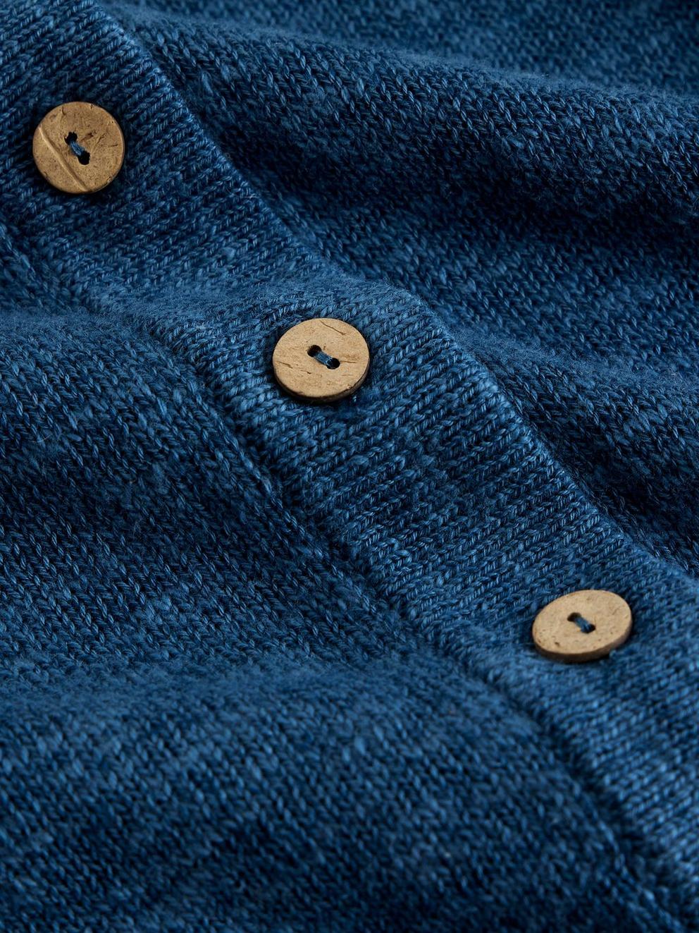 BETSY CARDI in DK BLUE - FLAT DETAIL