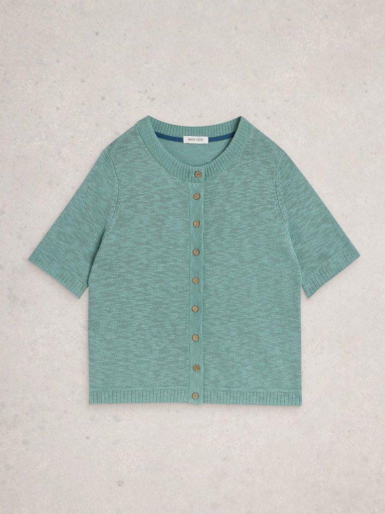 BETSY CARDI in MID TEAL - FLAT FRONT