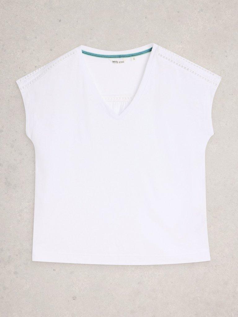 ELLA LACE T-SHIRT in BRIL WHITE - FLAT FRONT