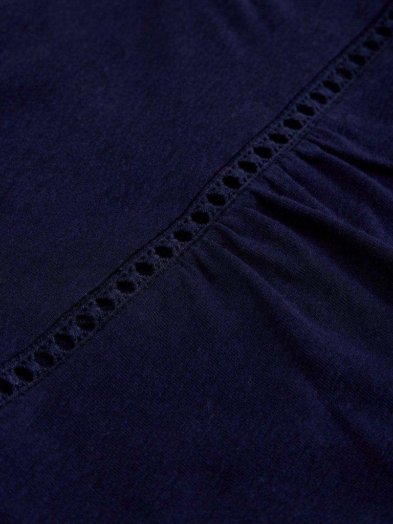 ELLA LACE T-SHIRT in DARK NAVY - FLAT DETAIL