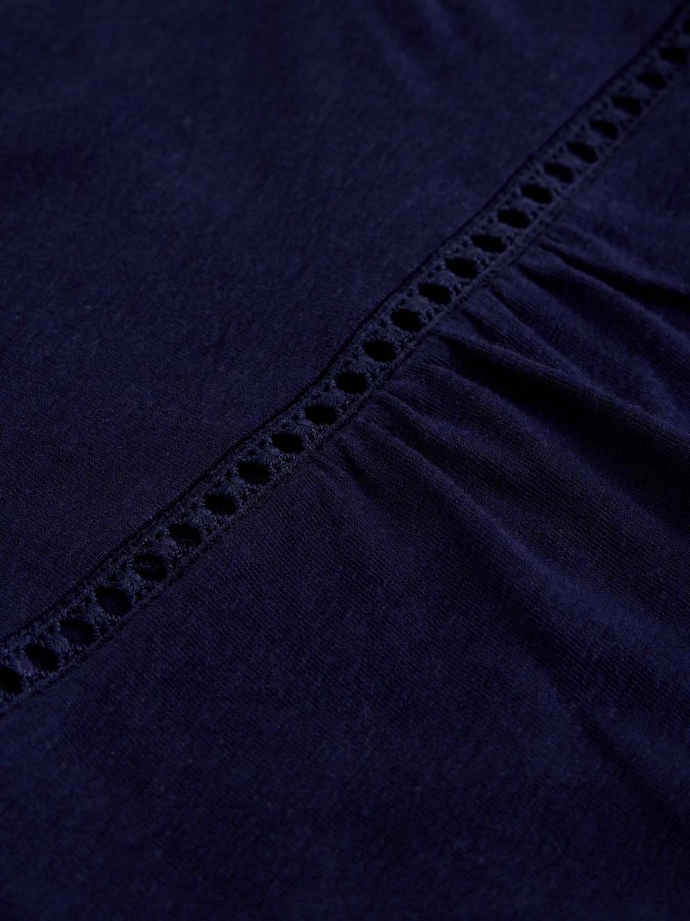 ELLA LACE T-SHIRT in DARK NAVY - FLAT DETAIL