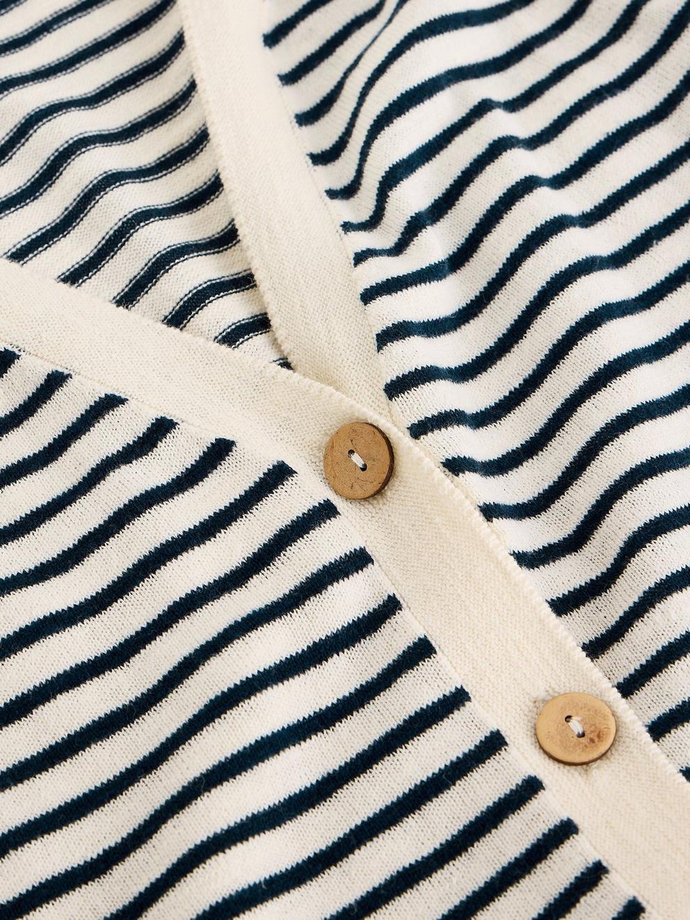 NOVA LINEN BLEND STRIPED TANK in NAVY MULTI - FLAT DETAIL