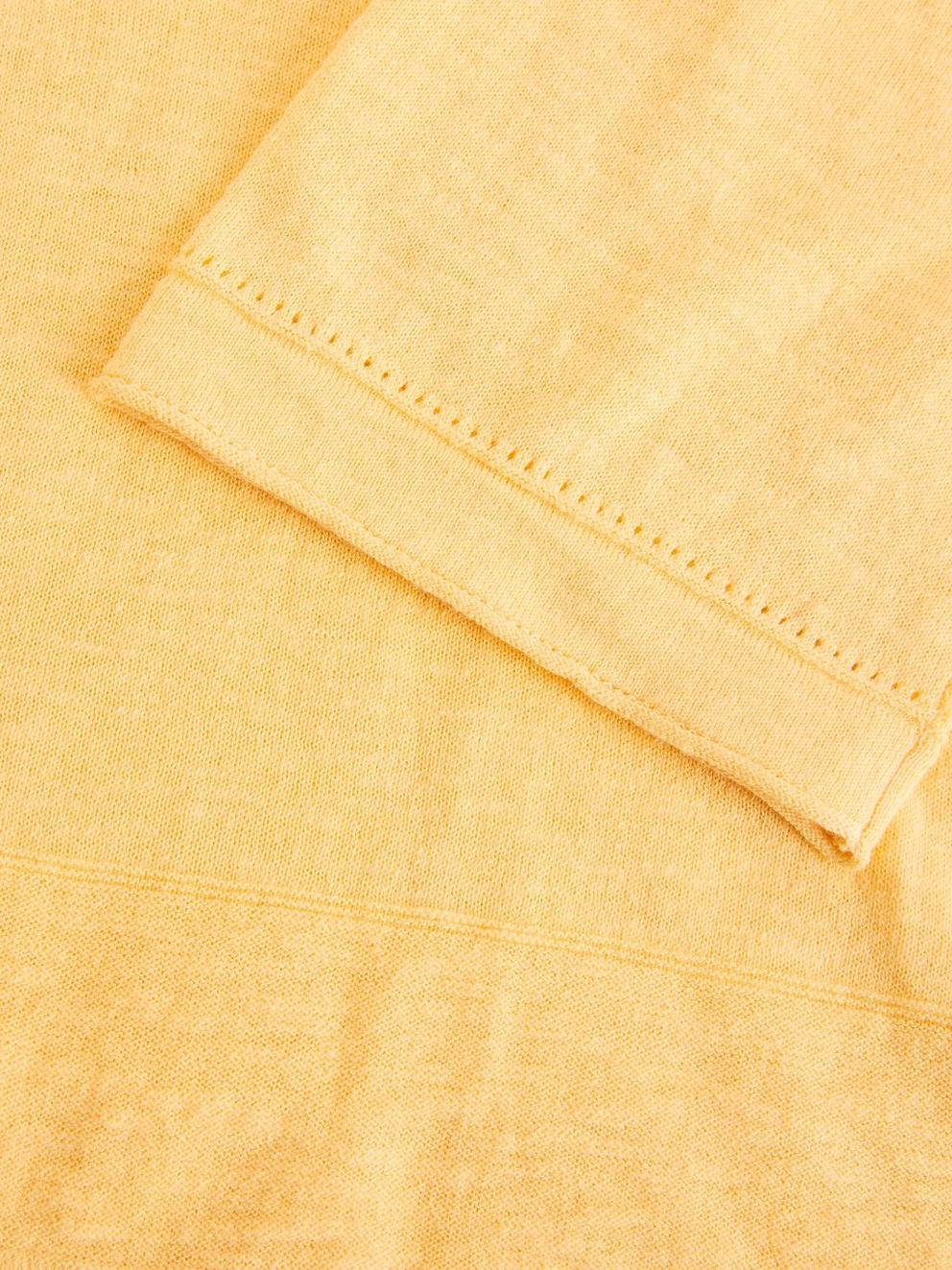 KATE LINEN BLEND T-SHIRT in DUS YELLOW - FLAT DETAIL