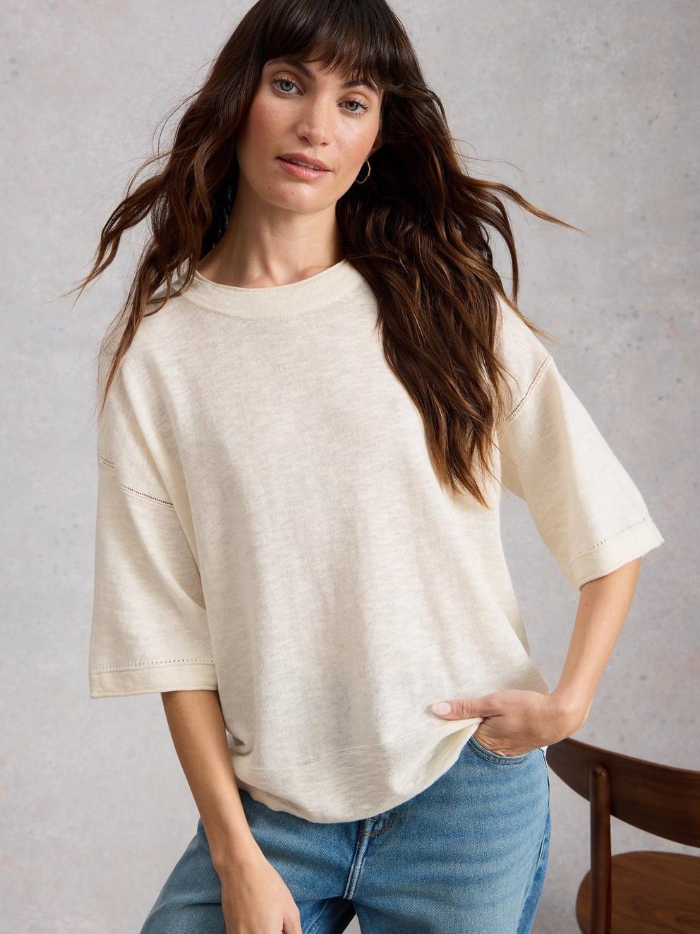 KATE TOP in NAT WHITE - MODEL DETAIL