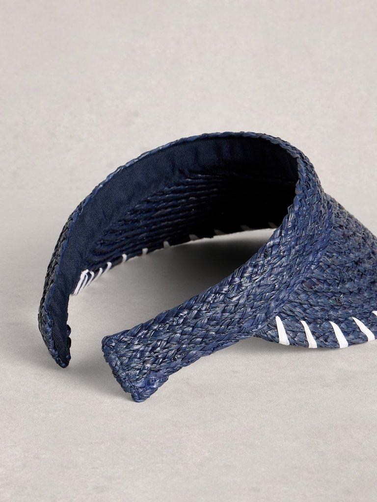Woven Straw Visor in DARK NAVY - FLAT DETAIL