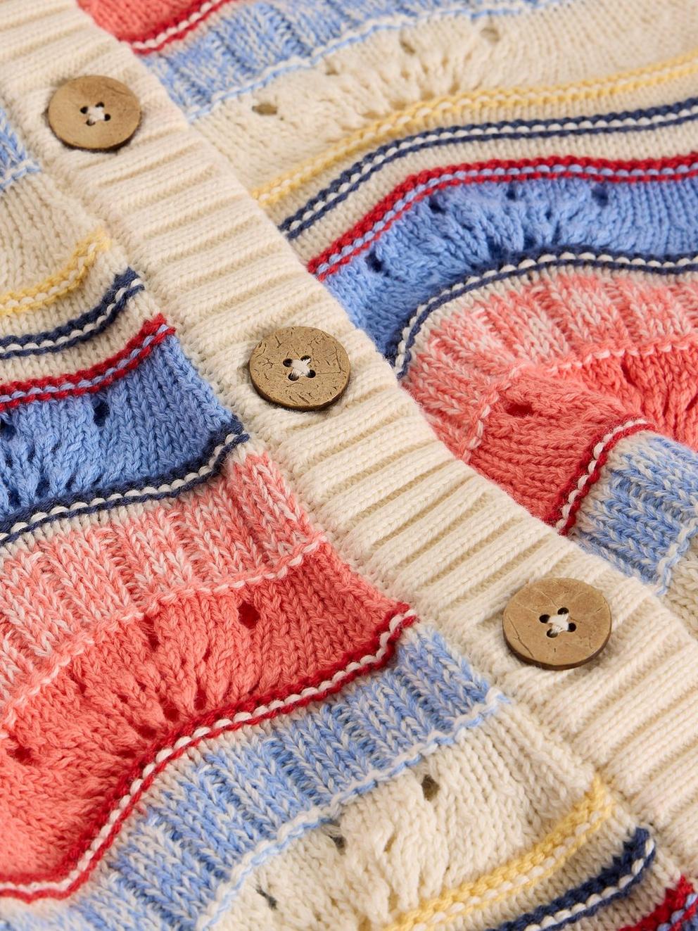 ISABELLA WAVY CARDI in IVORY MLT - FLAT BACK