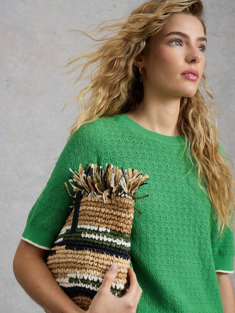 HOLLY POINTELLE TEE in BRT GREEN - LIFESTYLE