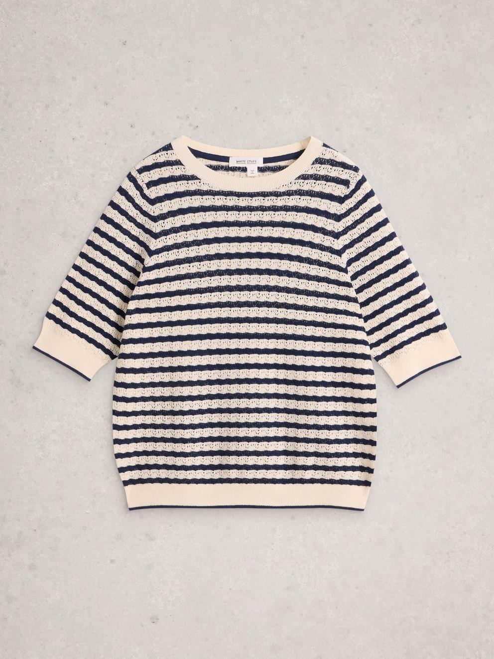 HOLLY POINTELLE TEE in IVORY MLT - FLAT FRONT