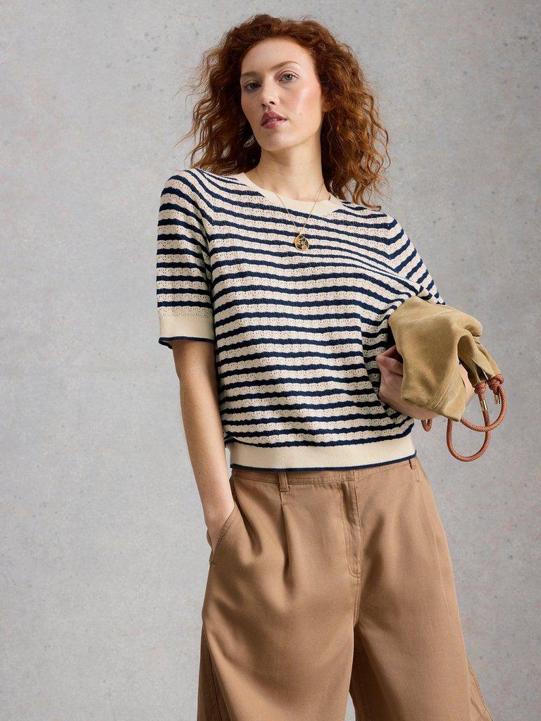 HOLLY POINTELLE TEE in IVORY MLT - LIFESTYLE