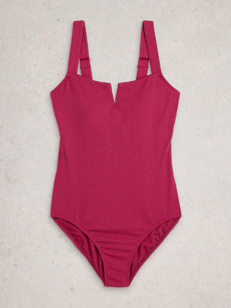 Gabrielle Texture Swimsuit in MID PURPLE - FLAT FRONT