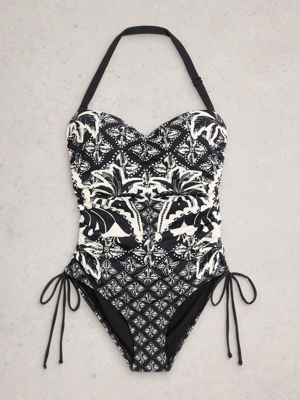 Tina Strapless Swimsuit in BLK PR - FLAT FRONT