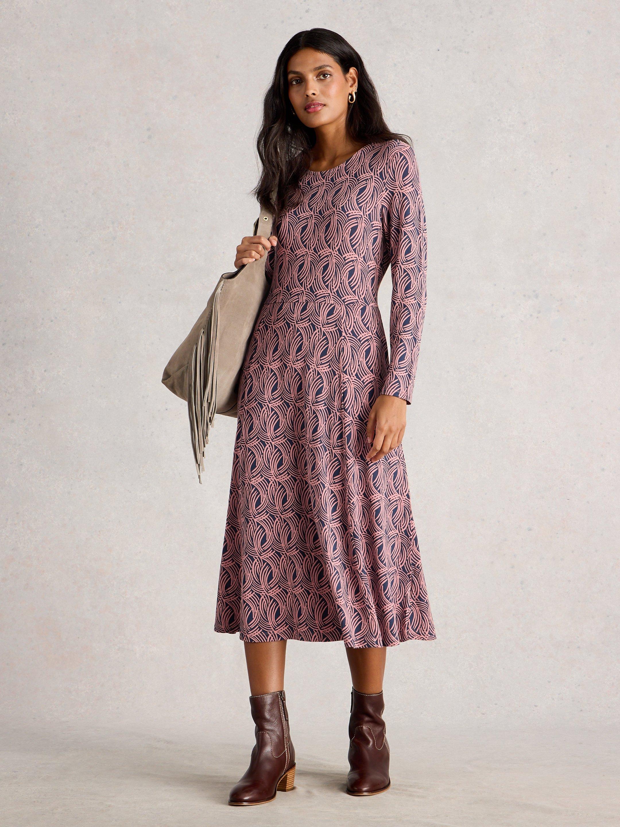 Madeline Crew Neck Jersey Dress