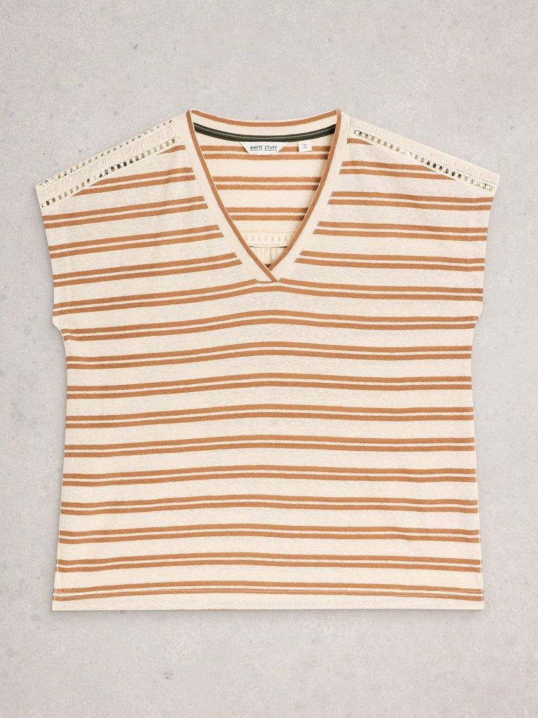 ELLA LACE TEE in BROWN MLT - FLAT FRONT