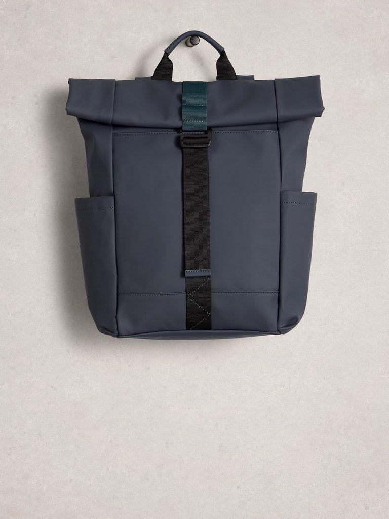 Alex Rubberised Backpack in DARK NAVY - FLAT FRONT