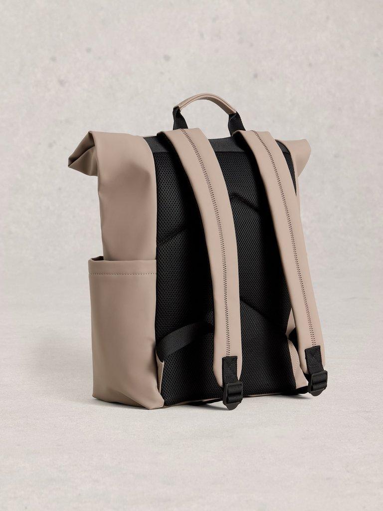 Alex Rubberised Backpack in LGT NAT - FLAT BACK