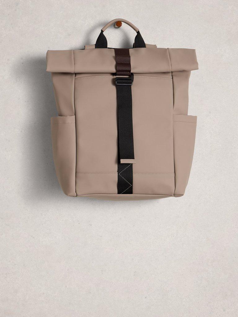 Alex Rubberised Backpack in LGT NAT - FLAT FRONT