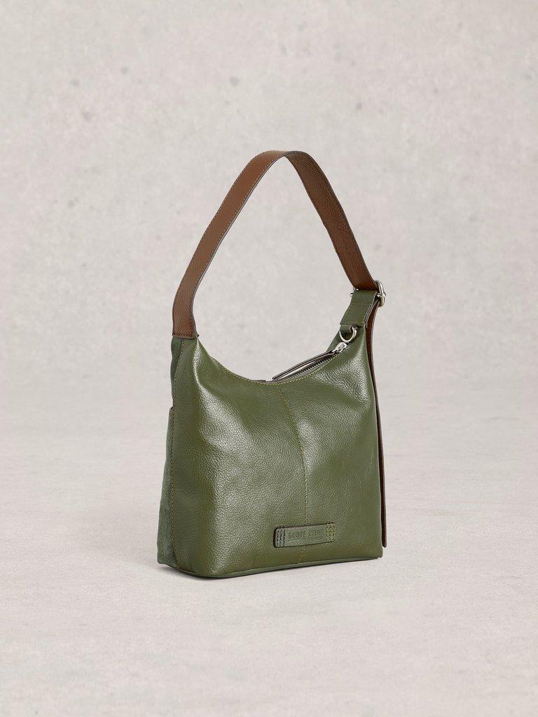Mini Suede Sophia Crossbody in KHAKI GRN - FLAT BACK