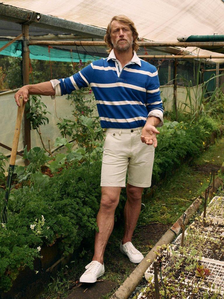 Sutton Organic Plain Chino Short in NAT WHITE - MIXED