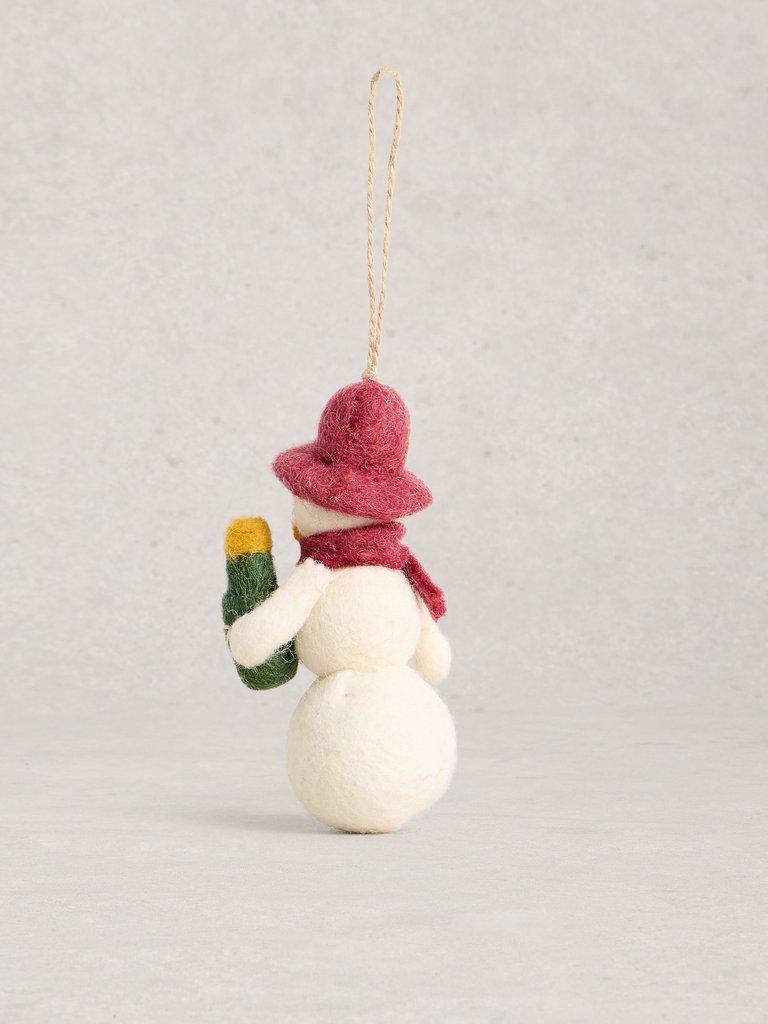 Fizz Snowman Hanging Dec in IVORY MLT - FLAT BACK