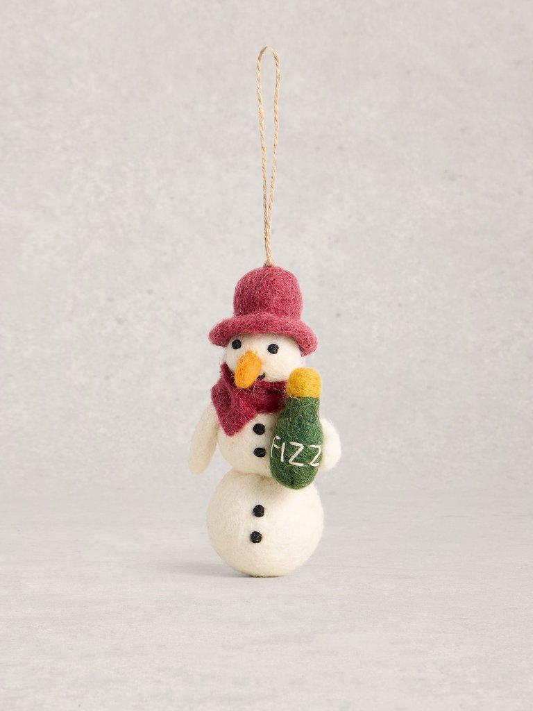 Fizz Snowman Hanging Dec in IVORY MLT - FLAT FRONT
