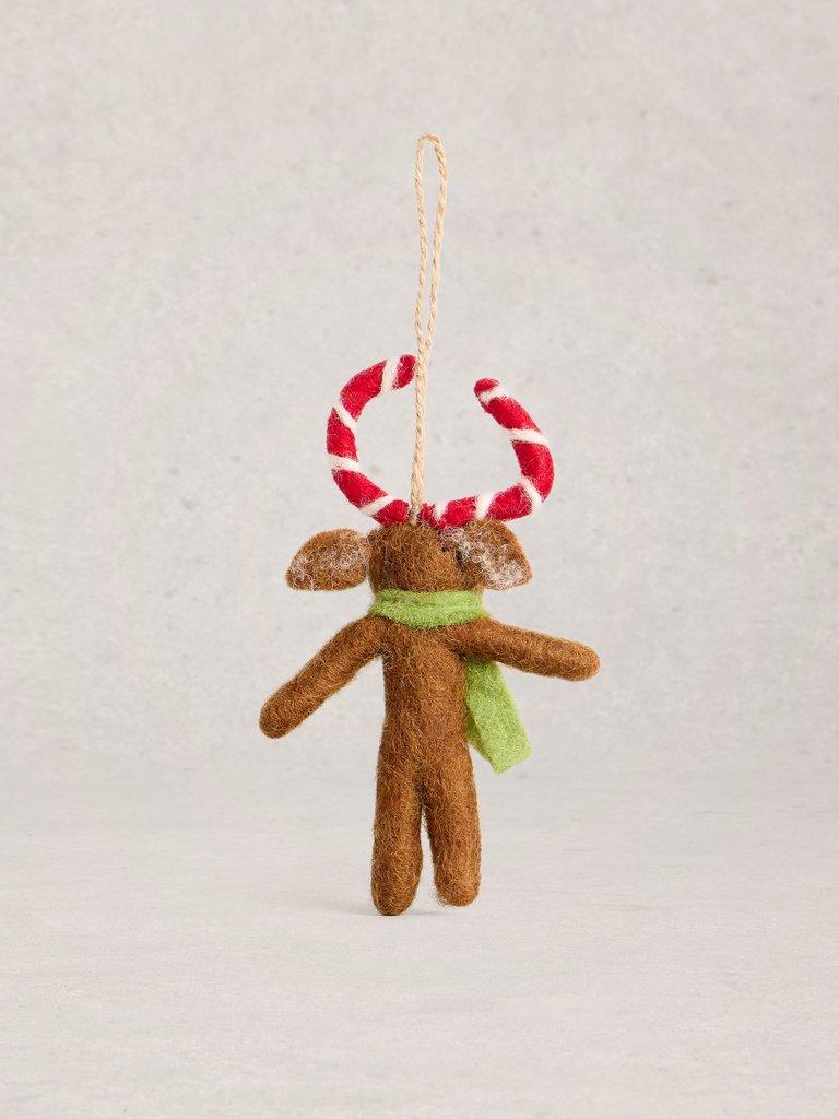 Xmas Goat Hanging Dec in BROWN MLT - FLAT BACK