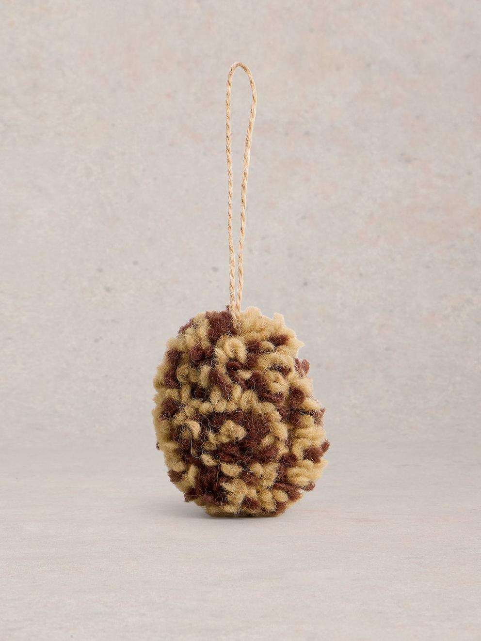 Star Hedgehog Hanging Dec in BROWN MLT - FLAT BACK