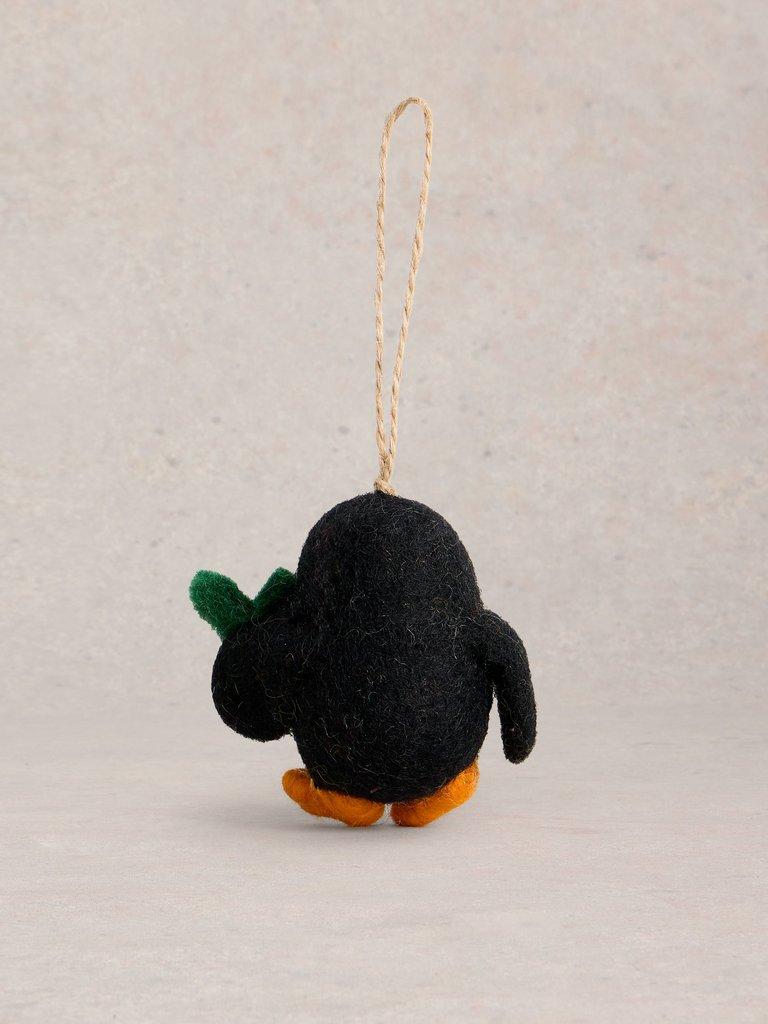 Xmas Penguin Hanging Dec in BLK MLT - FLAT BACK