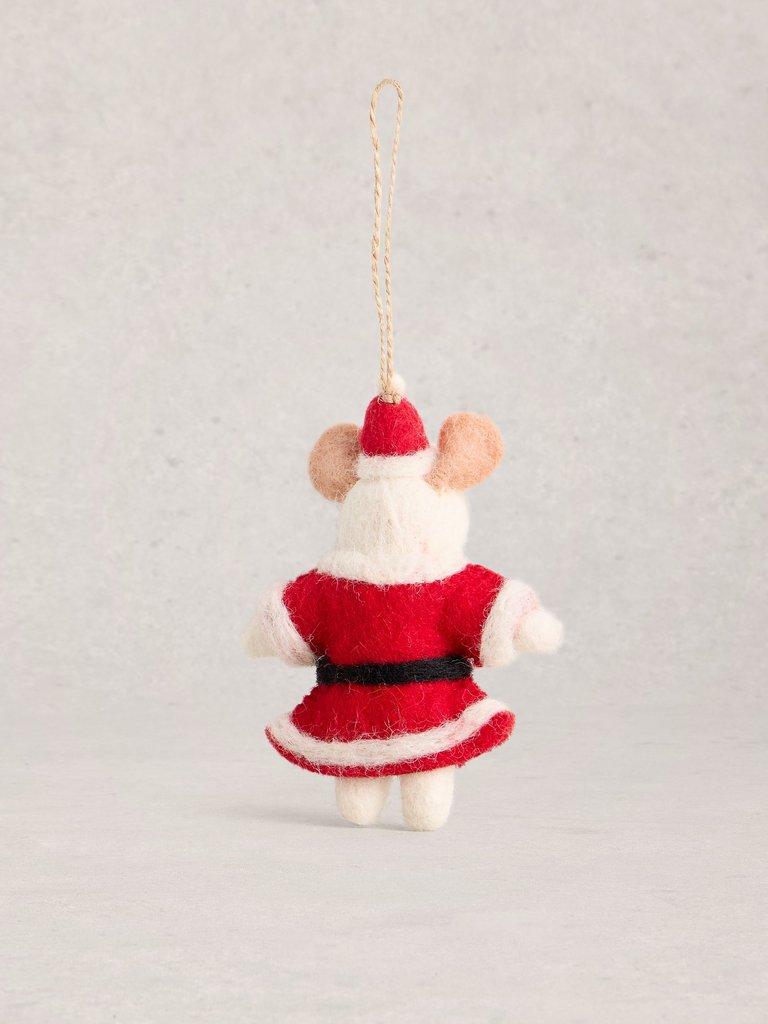 Santa Mouse Hanging Dec in RED MLT - FLAT BACK