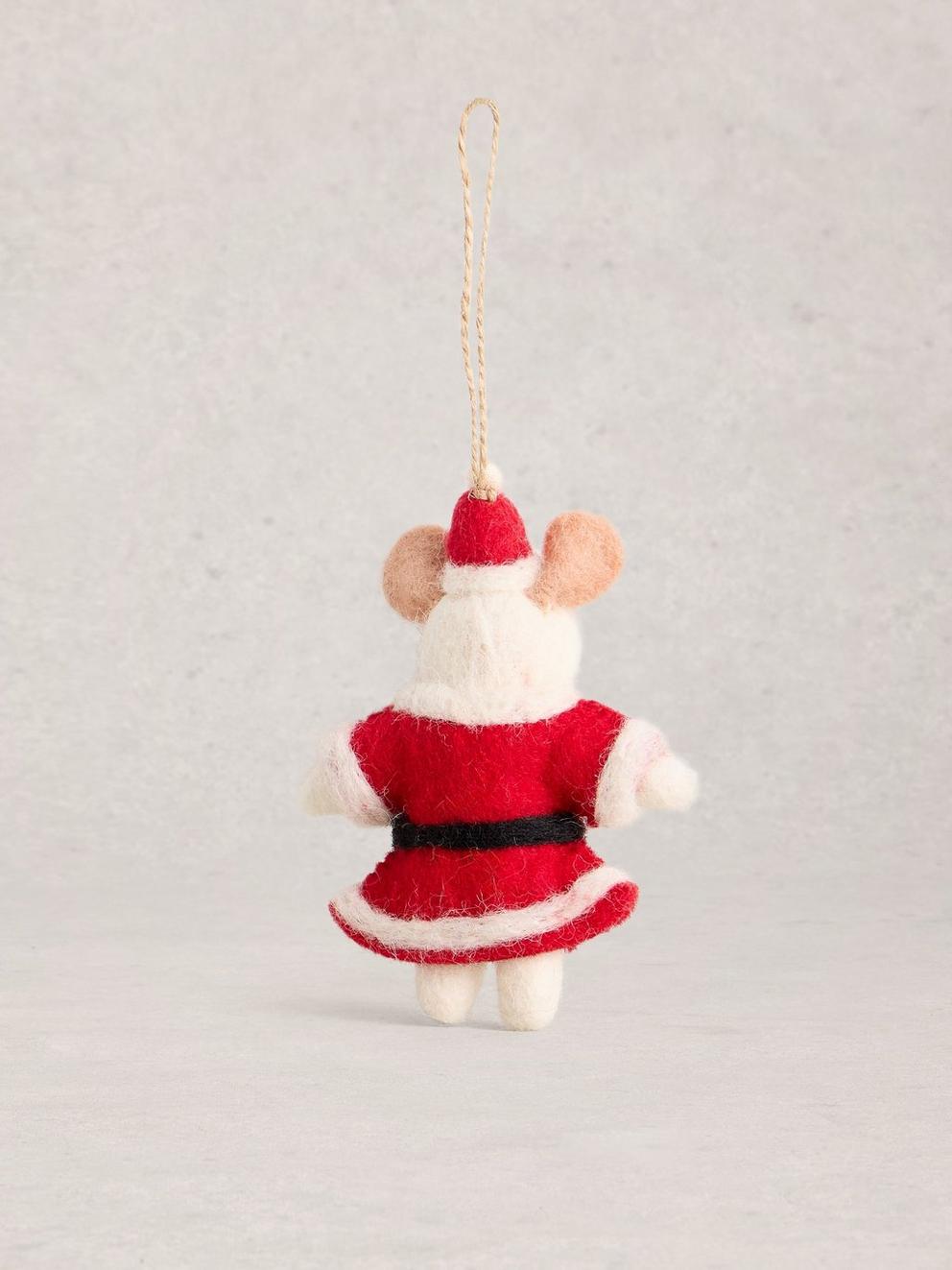 Santa Mouse Hanging Dec in RED MLT - FLAT BACK