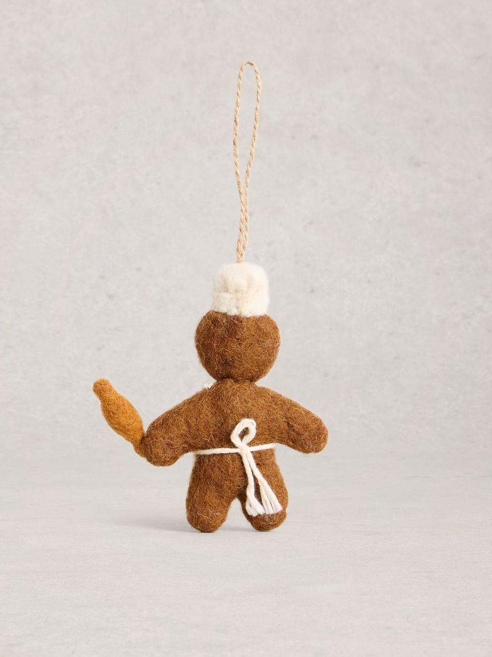 Gingerbread Hanging Dec in BROWN MLT - FLAT BACK