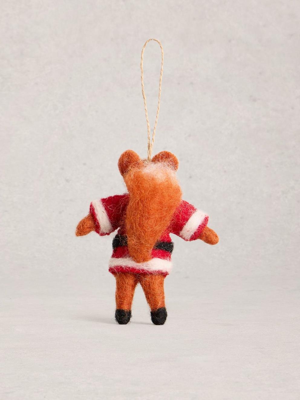 Xmas Fox Hanging Dec in RED MLT - FLAT BACK